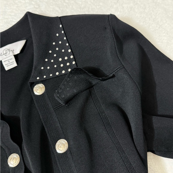 Ming Wang Jacket Cardigan Heavy Adorned Studded and Fancy Faux Buttons 80s - Picture 8 of 13